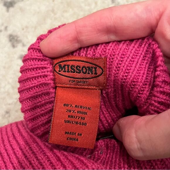 NWT MISSONI for Target Passion Purple Zig Zag Chevron Wool Blend Knit Long Glove - Picture 4 of 5